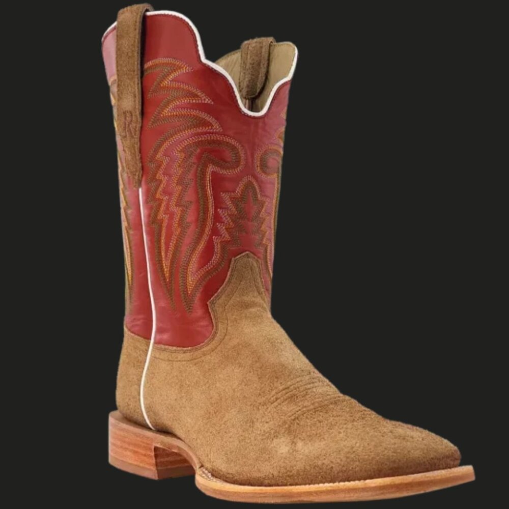 R. Watson Mens Straw Roughout Western Boots RW8035-2 SIZE 9 1/2EE HEIGHT 11